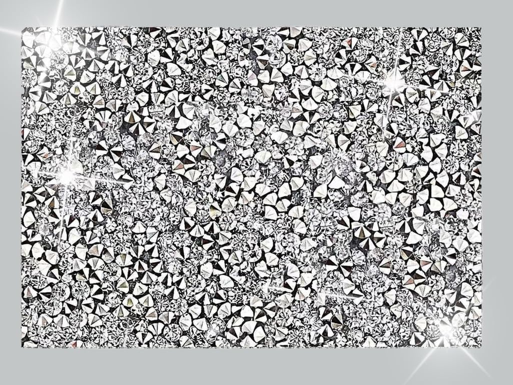 MXCVER Silver Placemats Heat Resistant Mat Square Trivets Rhinestone Decor Place Mat Crushed Diamond Bling Sparkly Mat Set of 1