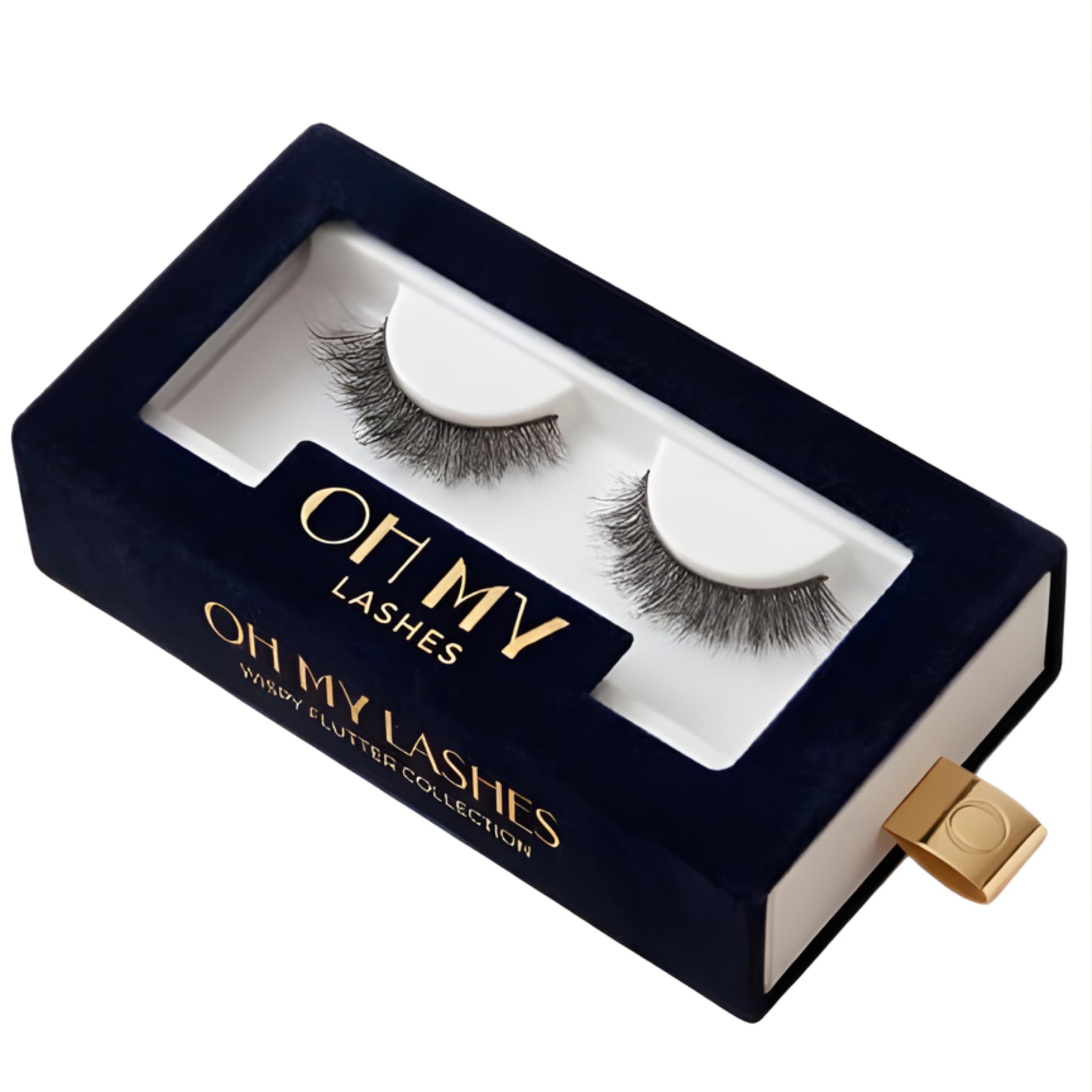 False Eyelashes, 3D Faux Mink, C-Curl, Strip Lashes, Black, 1 Pairs, Adhesive Mounting (Fairy)-picture-47