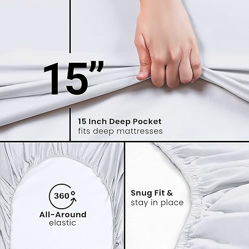 Miniatura 4 de Way Fair - Juego de sábanas de 4 piezas, tamaño Queen corto (60 x 75 pulgadas), sábanas cortas Queen para caravanas y campistas, 100% algodón