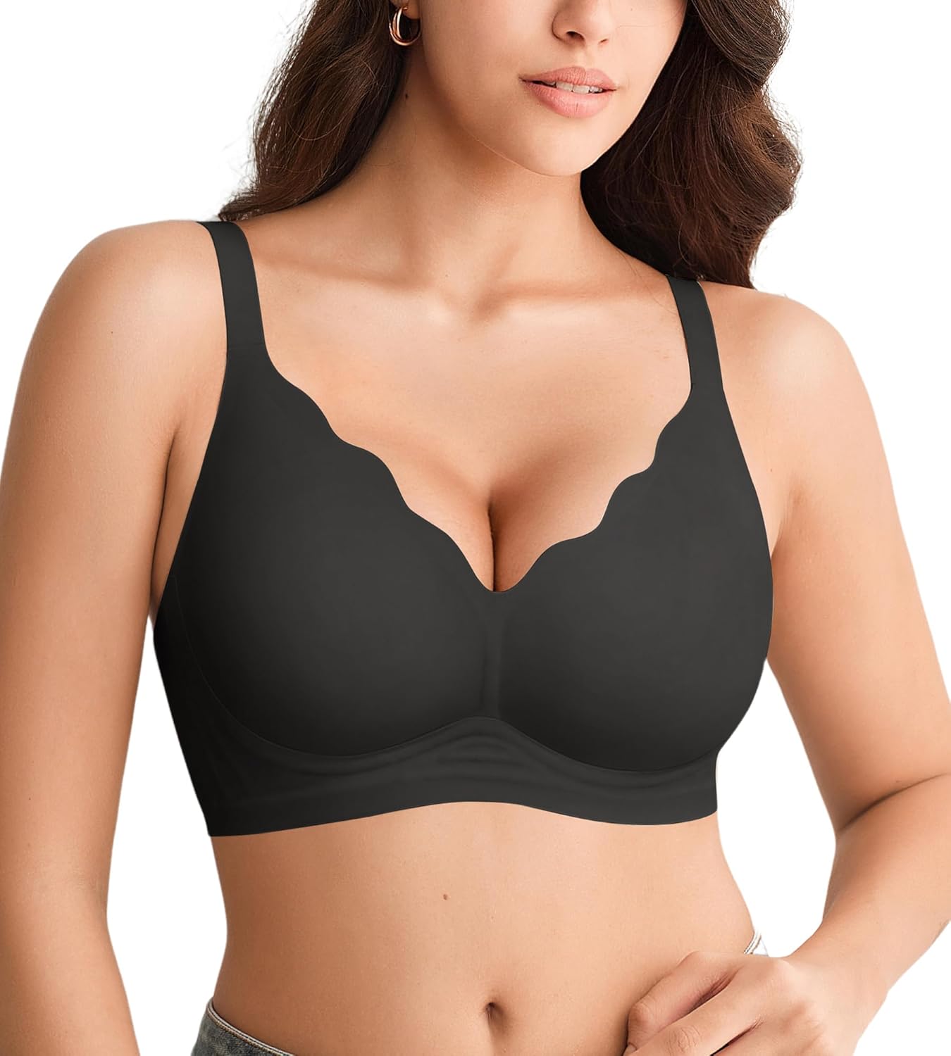 Jelly Bras for Women with Support - S-2XL - Wireless Seamless Padded Bralettes No Underwire Tshirt Everyday Comfort