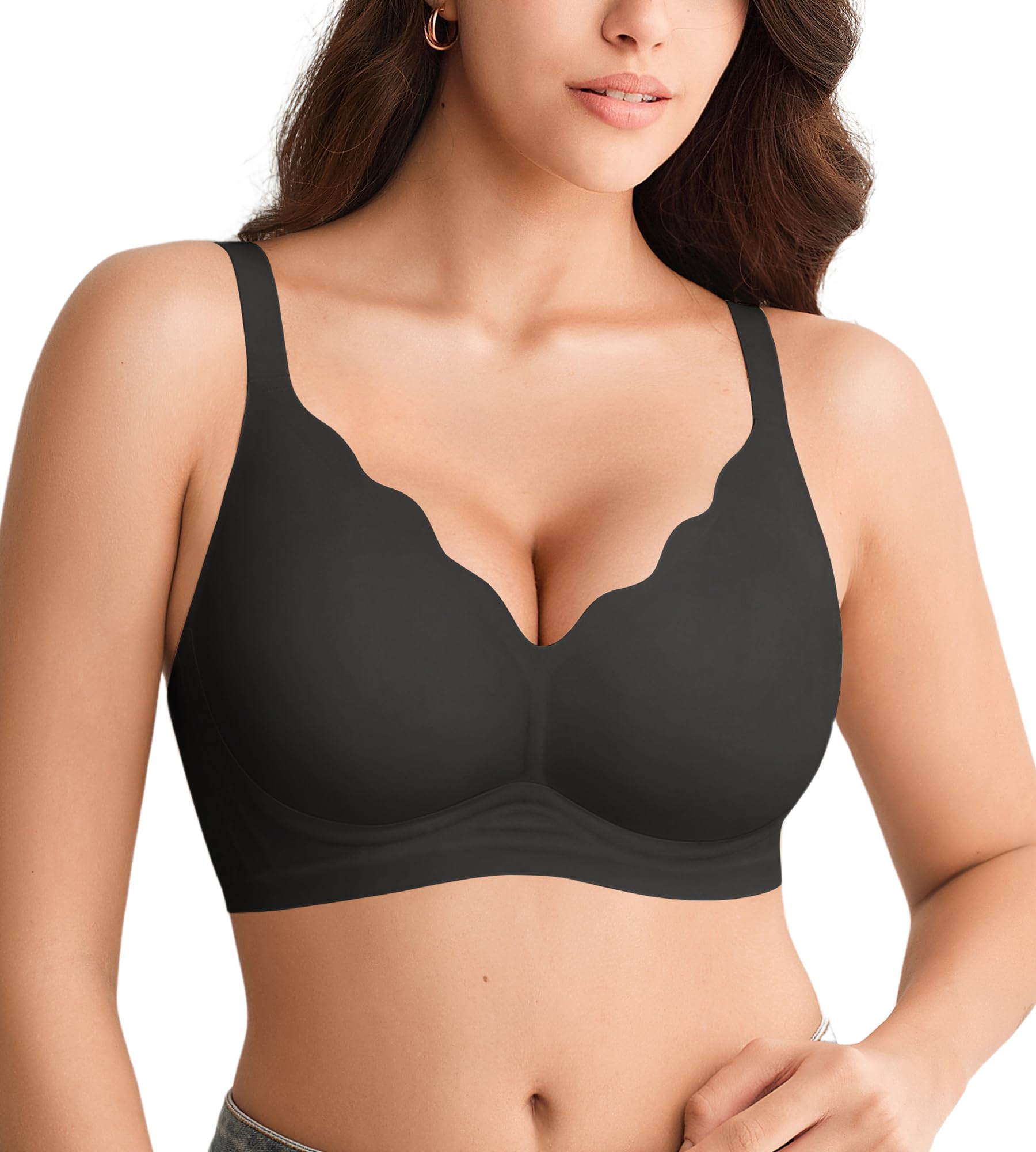 Jelly Bras for Women with Support - S-2XL - Wireless Seamless Padded Bralettes No Underwire Tshirt Everyday Comfort