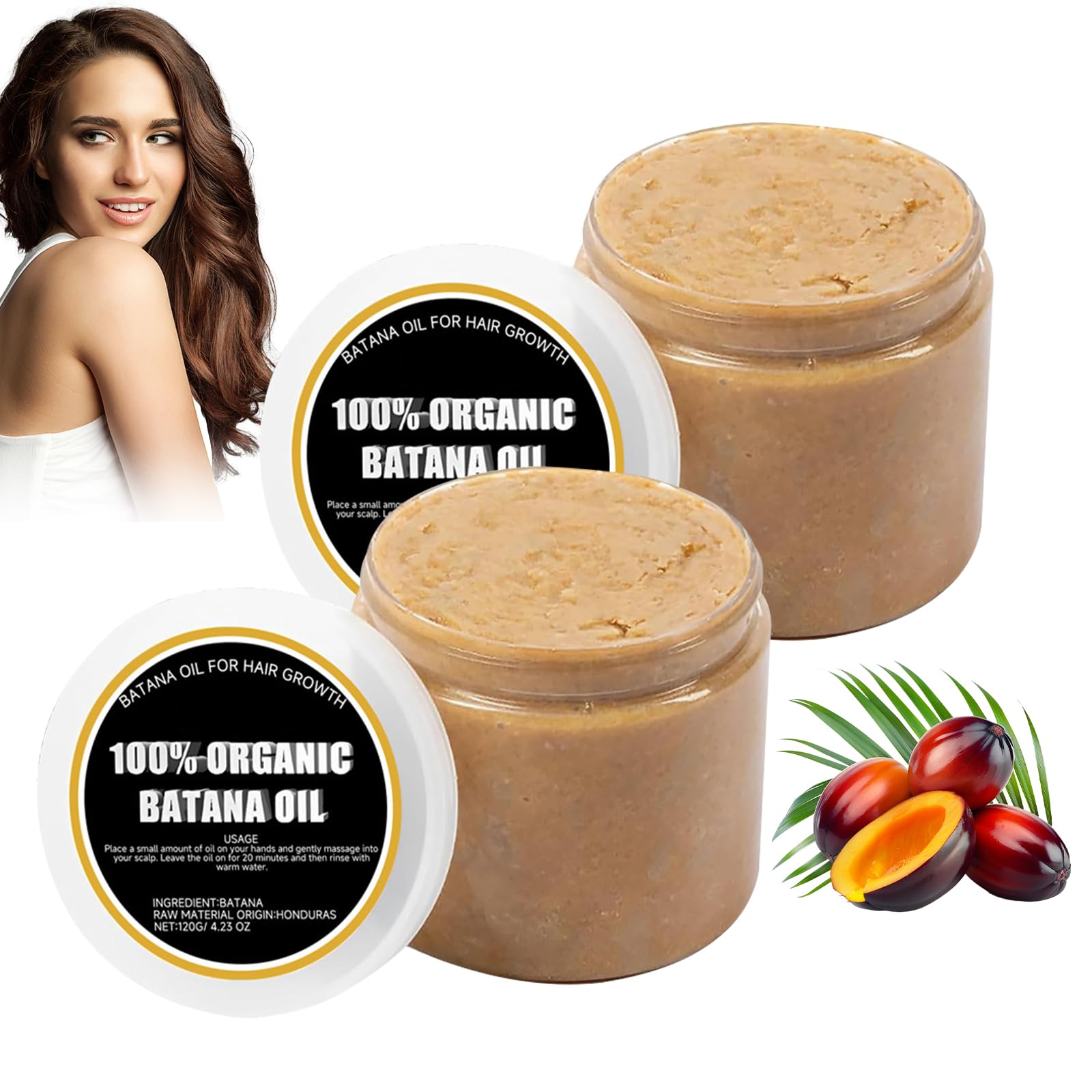 Divine Vitals Batana Oil for Hair, Adds Texture & Shine, For Men and Women (2pcs)