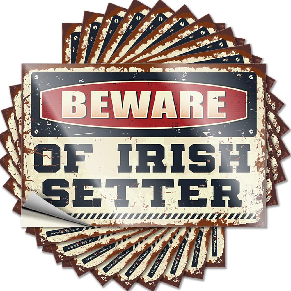 Lettering Sticker Teenage Easy Apply | Beware of Irish Setter Mini Hard Peel and Stick(12X18CM)
