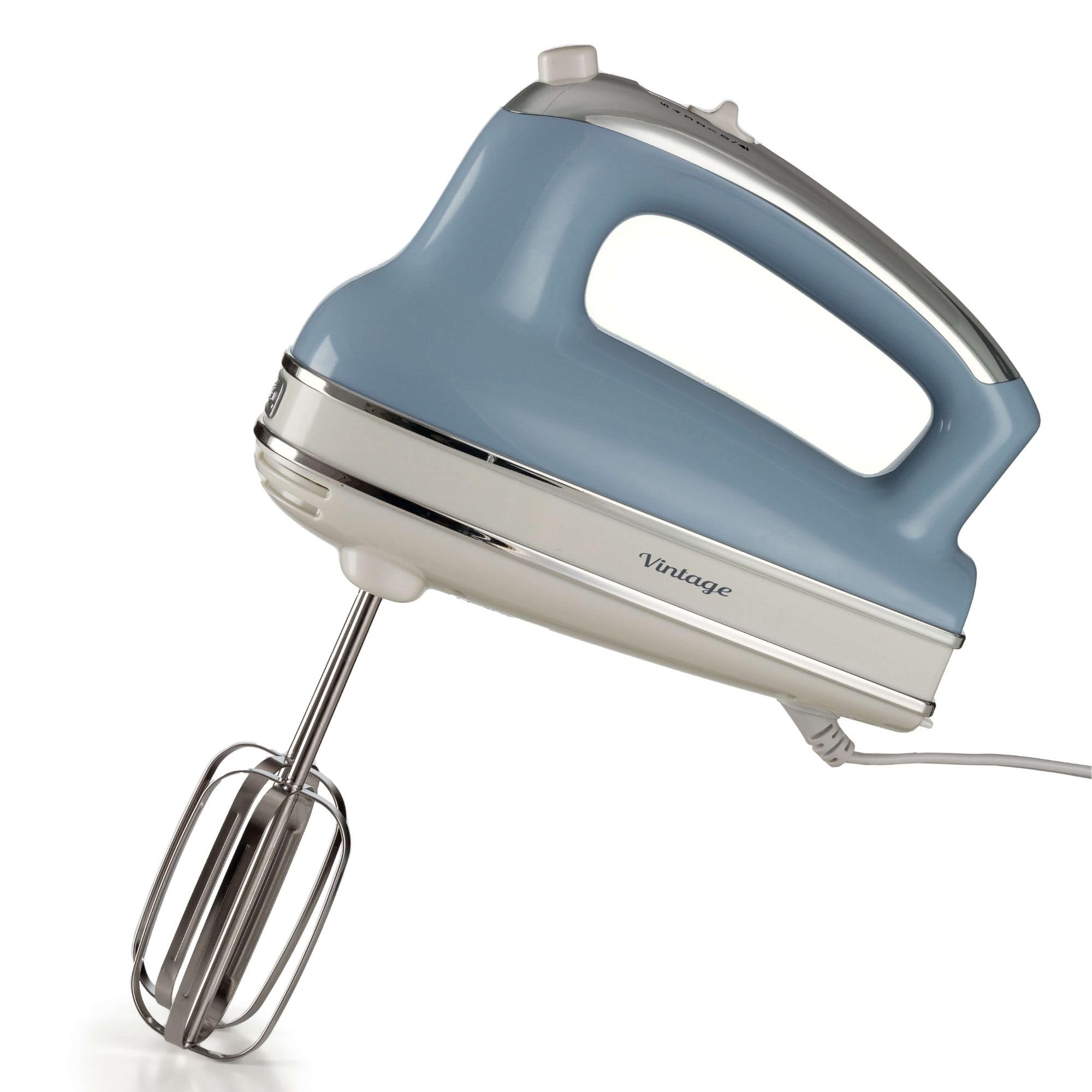 548/05 Retro Style Hand Mixer Electric Whisk, 5 Speed & Turbo Function, Eject Button, Vintage Style, Blue