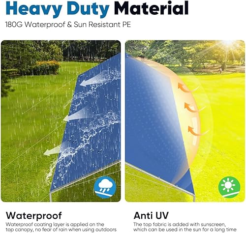 Miniatura 15 de Quictent Toldo resistente de 10 x 15 pies con marco galvanizado para cochera, tienda de campaña para fiestas al aire libre, refugio de barco con 3