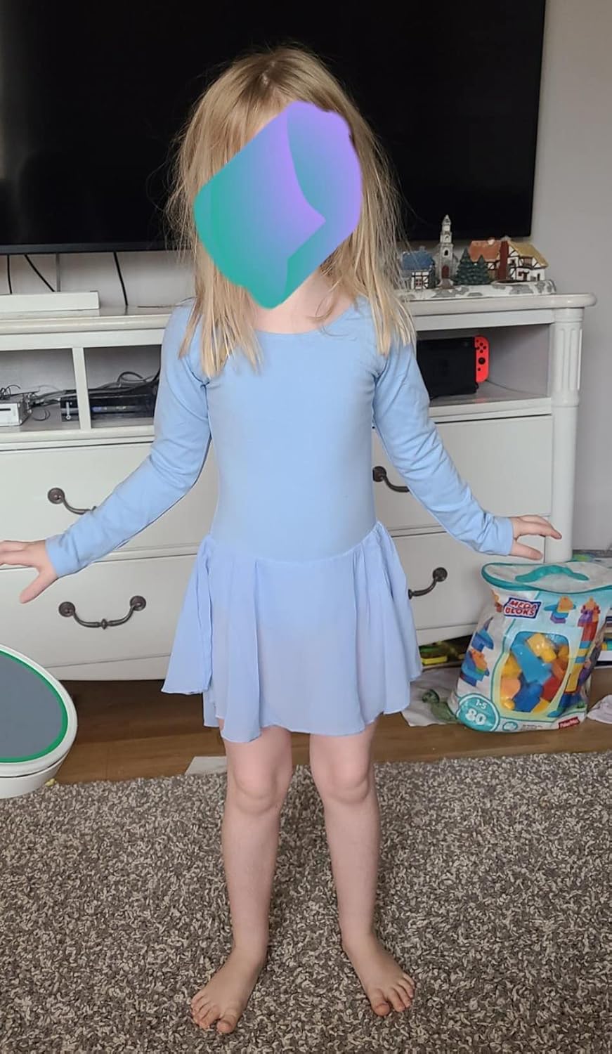 Zaclotre Ballet Leotards for Girls Toddler Classic Long Sleeve Criss-Cross Back Dance Dress Ballerina Outfits - Image 6