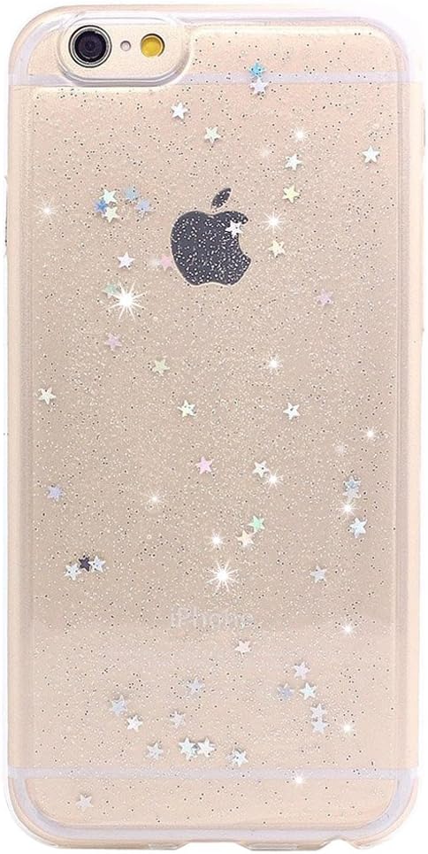 BAISRKE iPhone 6 Case, iPhone 6s Spark Glitter Case Shine Stars Clear Transparent Soft Gel TPU Back Cover for iPhone 6 6S - Clear
