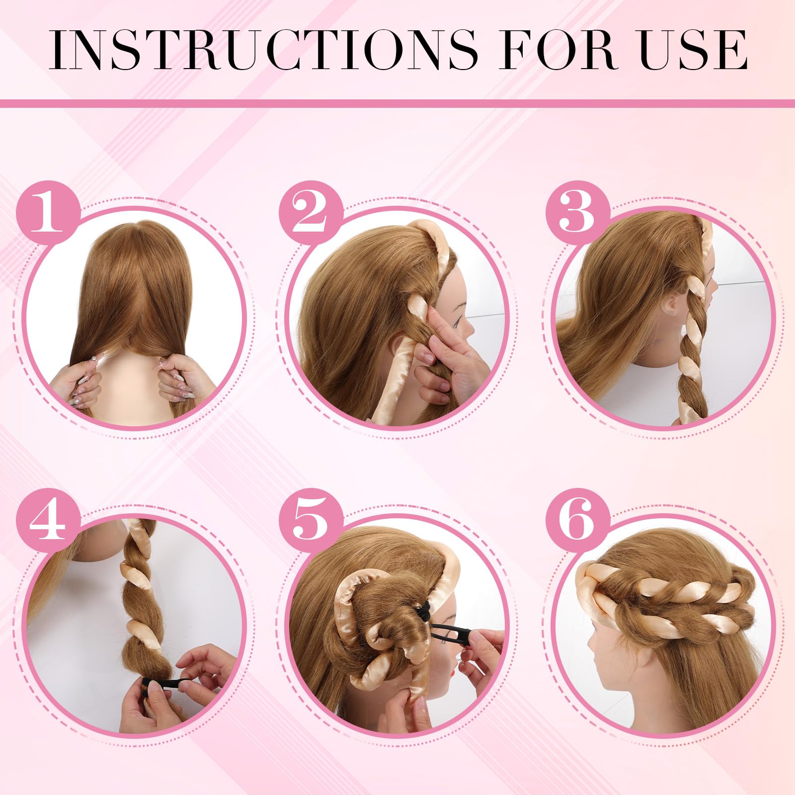 Heatless Curling Rod Stirnband, Heatless Hair Curler über Nacht für lange kurze Haare, keine Hitze über Nacht Locken mit dünnen Lockenwicklern zum Schlafen für lange Haare (Gold)