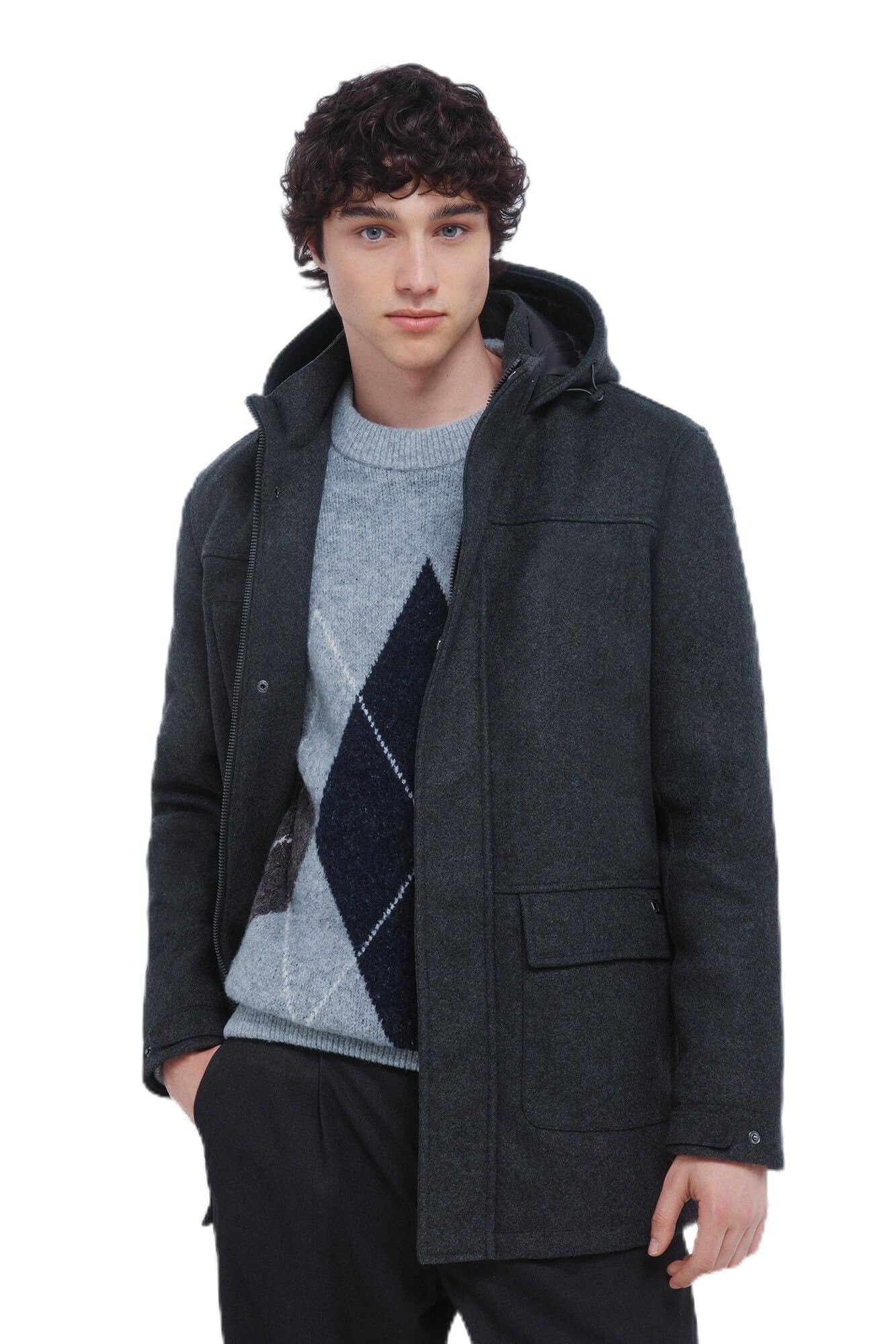 Springfield Herren Woolen Effect Parka Parka aus Wolle