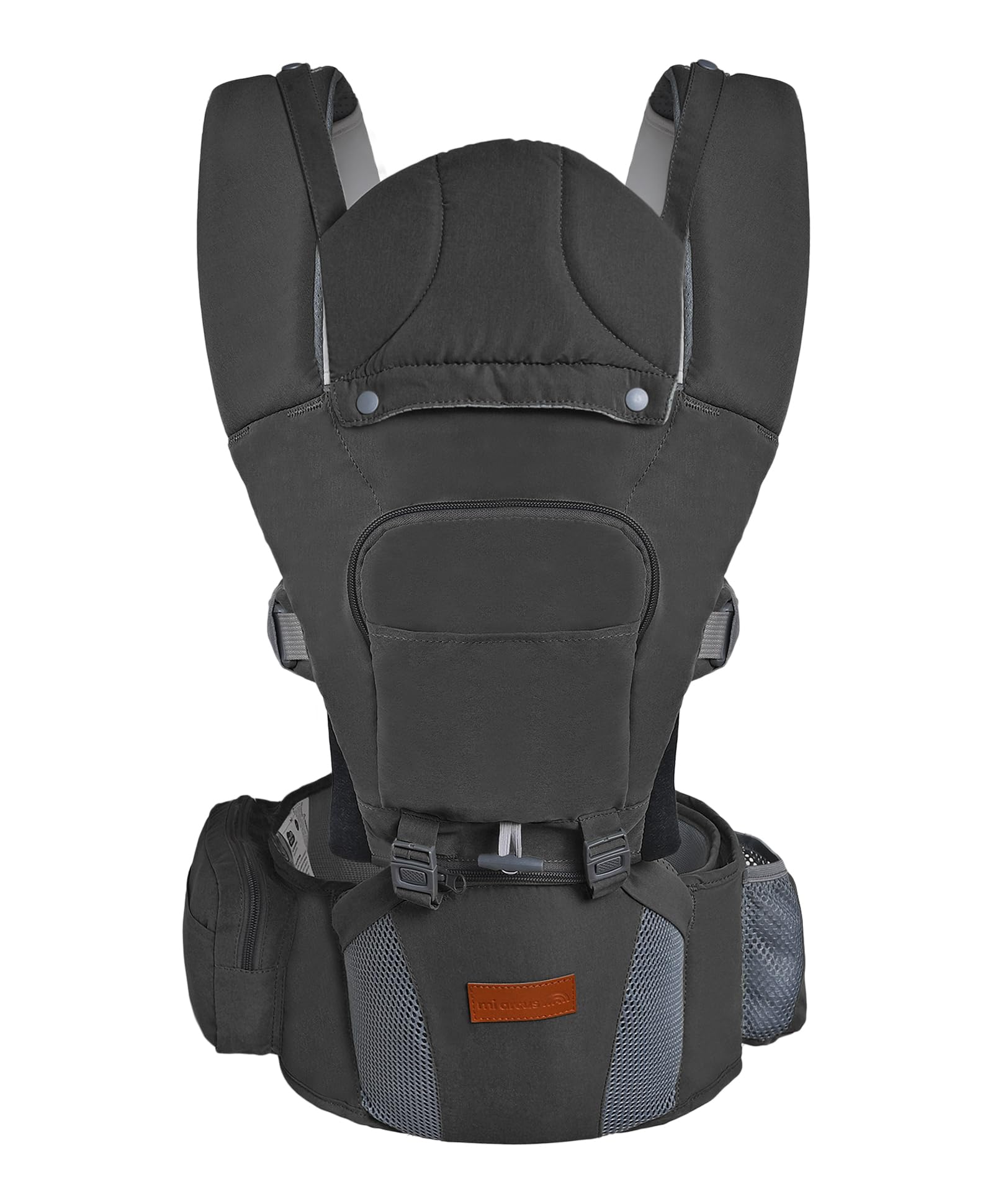 Mi Arcus Grey 6 in 1 Hip Seat Baby Carrier with Safety Belt and Buckle Straps/Attached Wash Cloth for 0 to 36 Months Kids Infants Toddlers-image-40