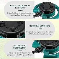 Vista 4 de 2 aspersores multiusos para césped, 8 patrones, aspersor de agua confiable y ligero para regar áreas pequeñas, césped, riego de plantas, jardín