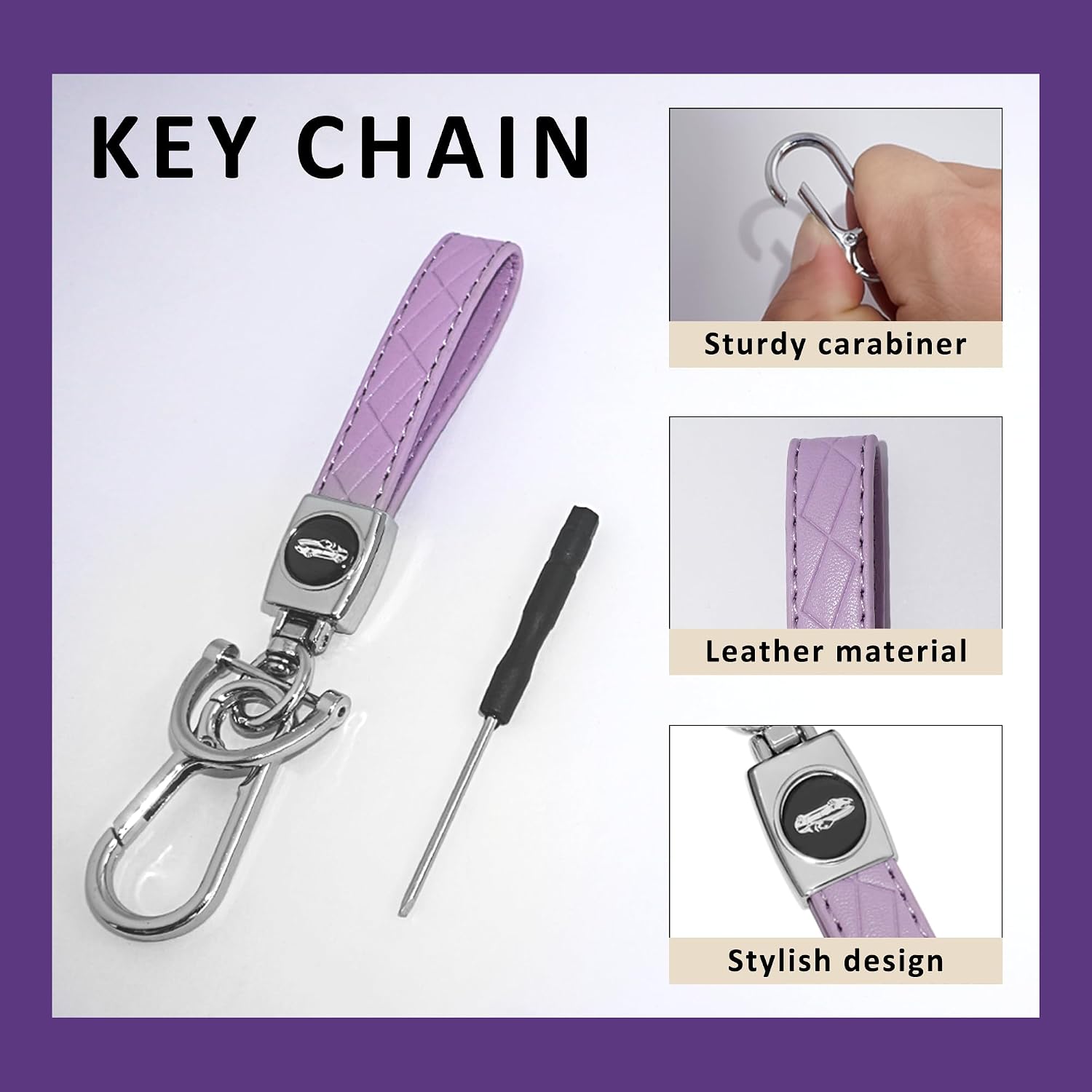 Car Key Cover for Chevy，Purple Compatible with Chevy Equinox Malibu Blazer Camaro Cruze Malibu Limited Sonic Spark Traverse Trax Volt TPU Car Key Cover 3 Buttons Key Shells image 4
