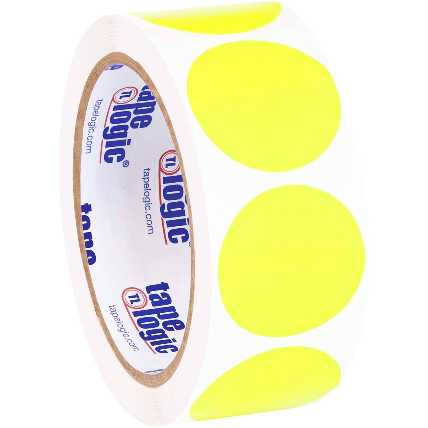 Partners Brand PDL612L Tape Logic Inventory Circle Labels, 1 1/2", Fluorescent Yellow (Pack of 500)