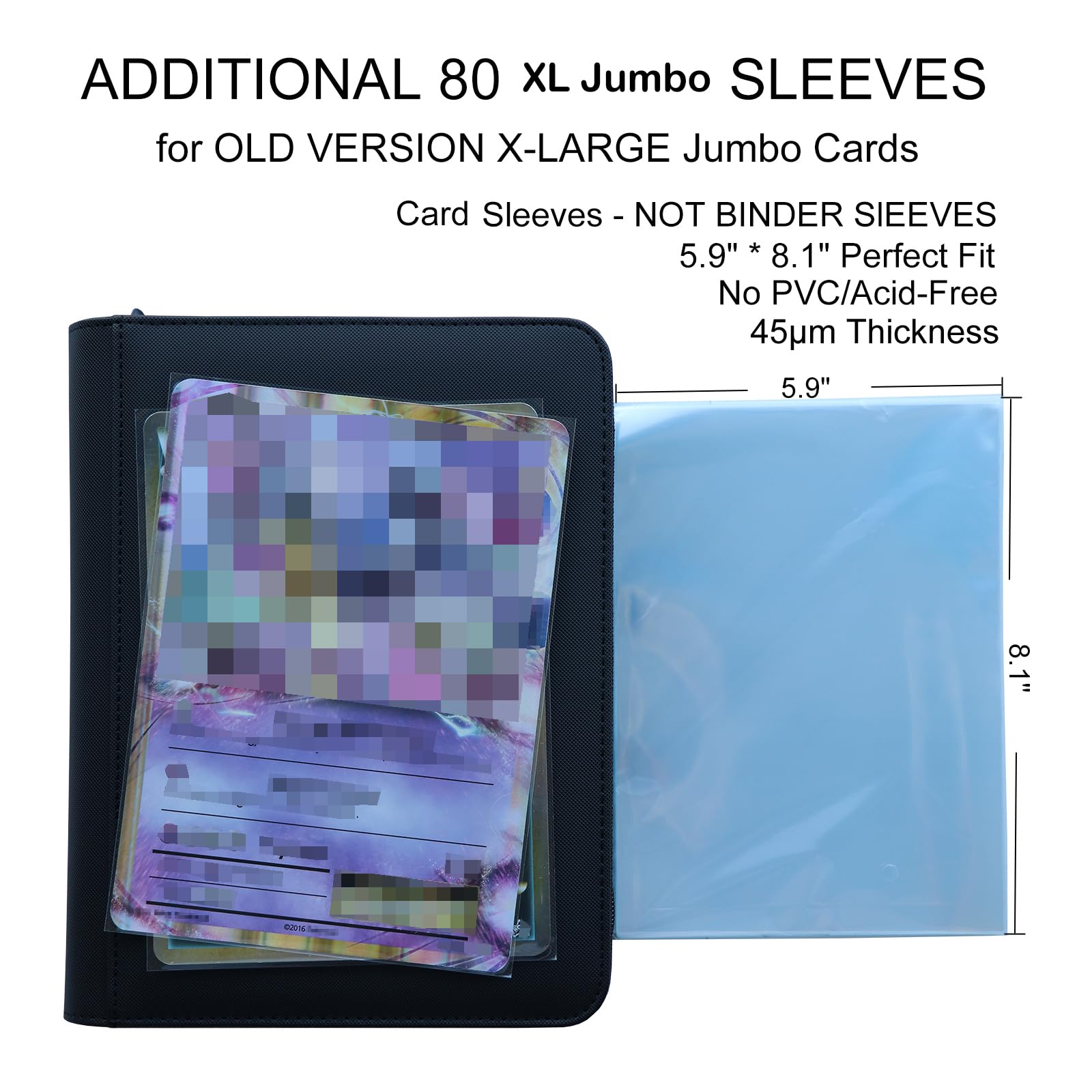 extra large card binder Amazon.com: Jumbo Card Binder for Pokemon Jumbo Cards, iofeiwak® Oversized  2 Pockets Card Binder with 3 Rings - Holds 80 Cards with 40 Removable  Sleeves