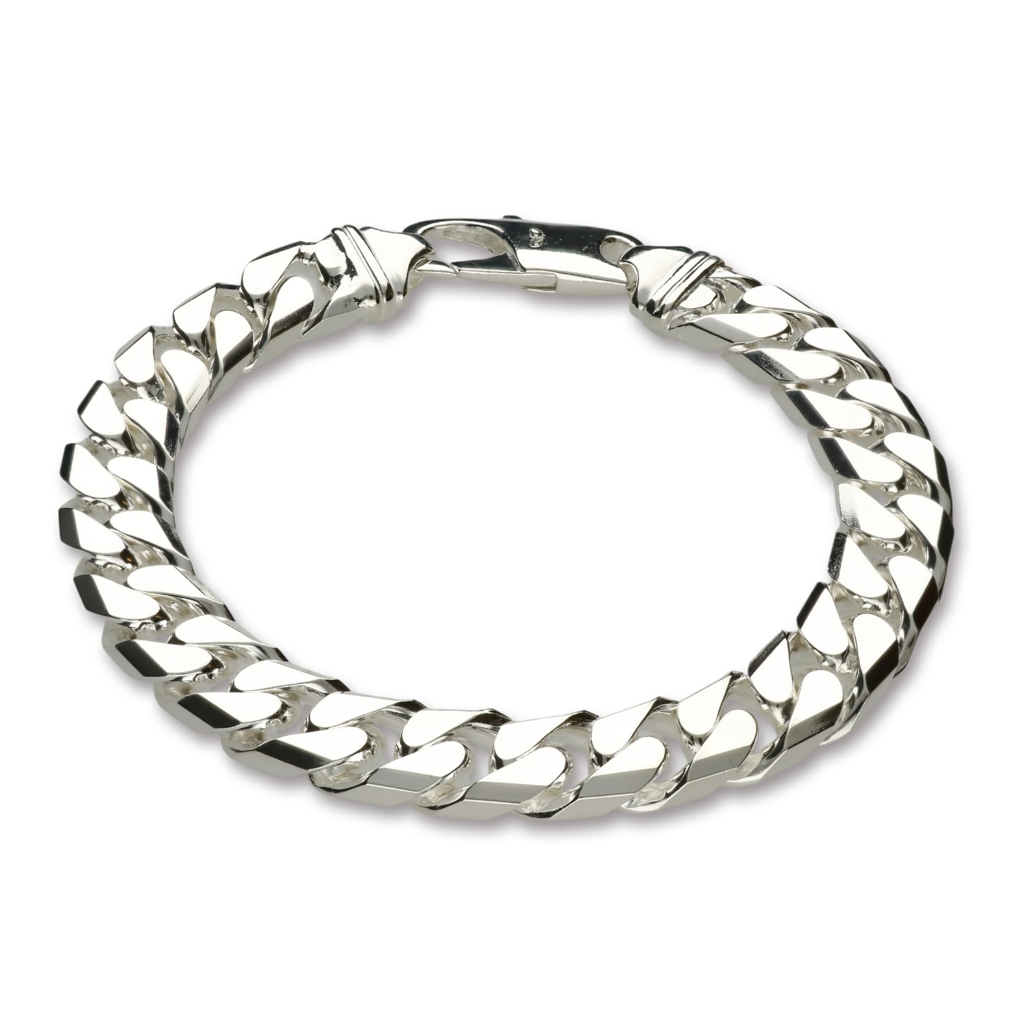 Christopher James of London CJoL - Sterling Silver Mens 9" (22.8cm) 11mm Wide Chunky 2oz Curb Bracelet In Gift Box - 61g