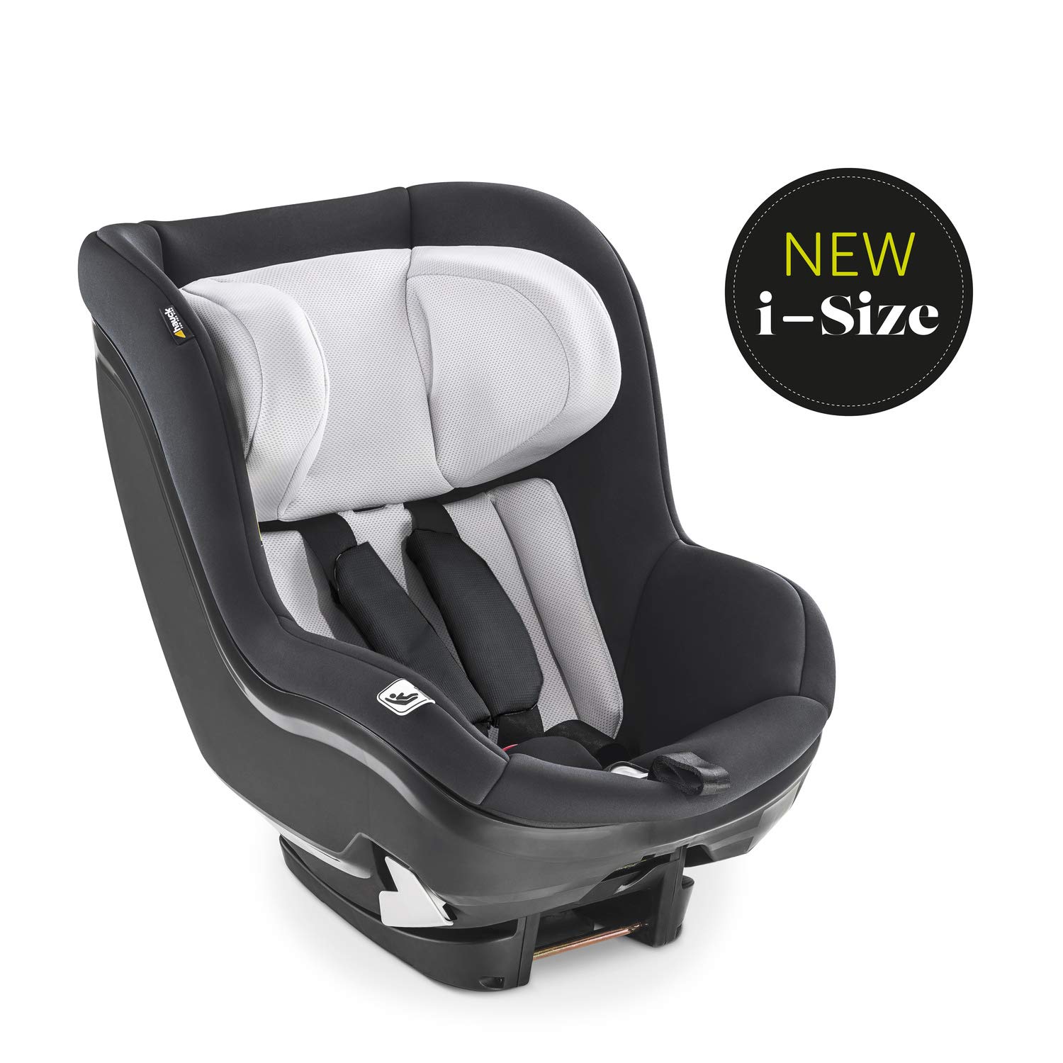 hauck i-Size Reboard Kindersitz iPro Kids für Babys ab Geburt bis Köpergröße 105 cm (0 - 18 kg), ECE R129, Gruppe 0, 1, 2, Einstellbare Kopfstütze, Isofix Basis Separat Erhältlich (Caviar)