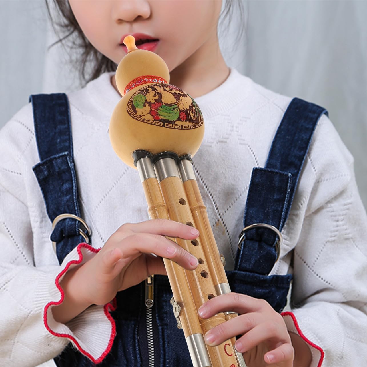 Cabilock Instrumento Musical Étnico de Bambú Varios estilos en Clave C Hulusi Hecho a Mano Diseño Elegante y Cómodo para Principiantes para Amantes Música