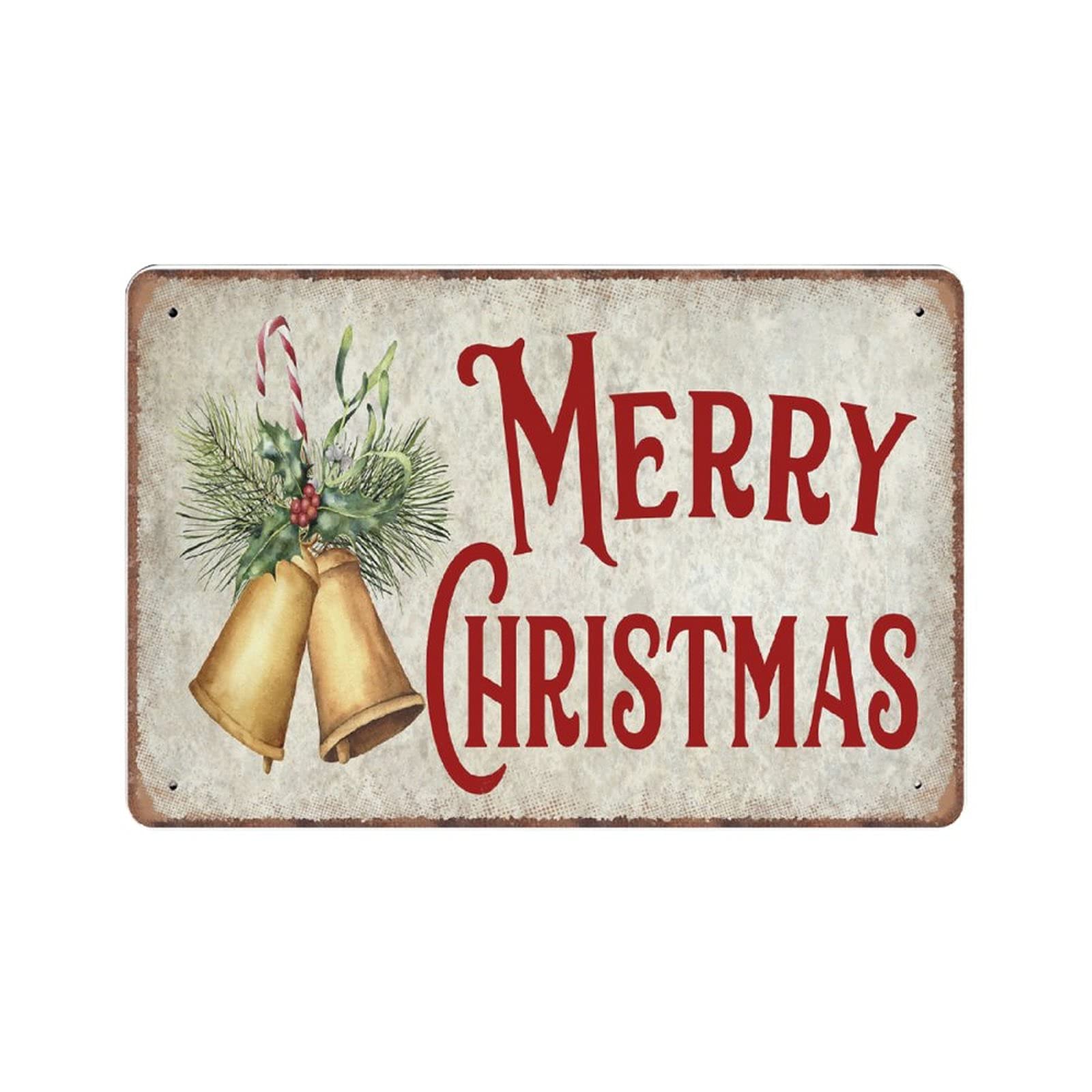 rayprint Merry Christmas Tin Signs Holiday Decorations Retro Funny Metal Sign Vintage Poster Wall Art for Kitchen Garden Bathroom Farm Home Coffee Decor Tin Sign, 20x30 cm