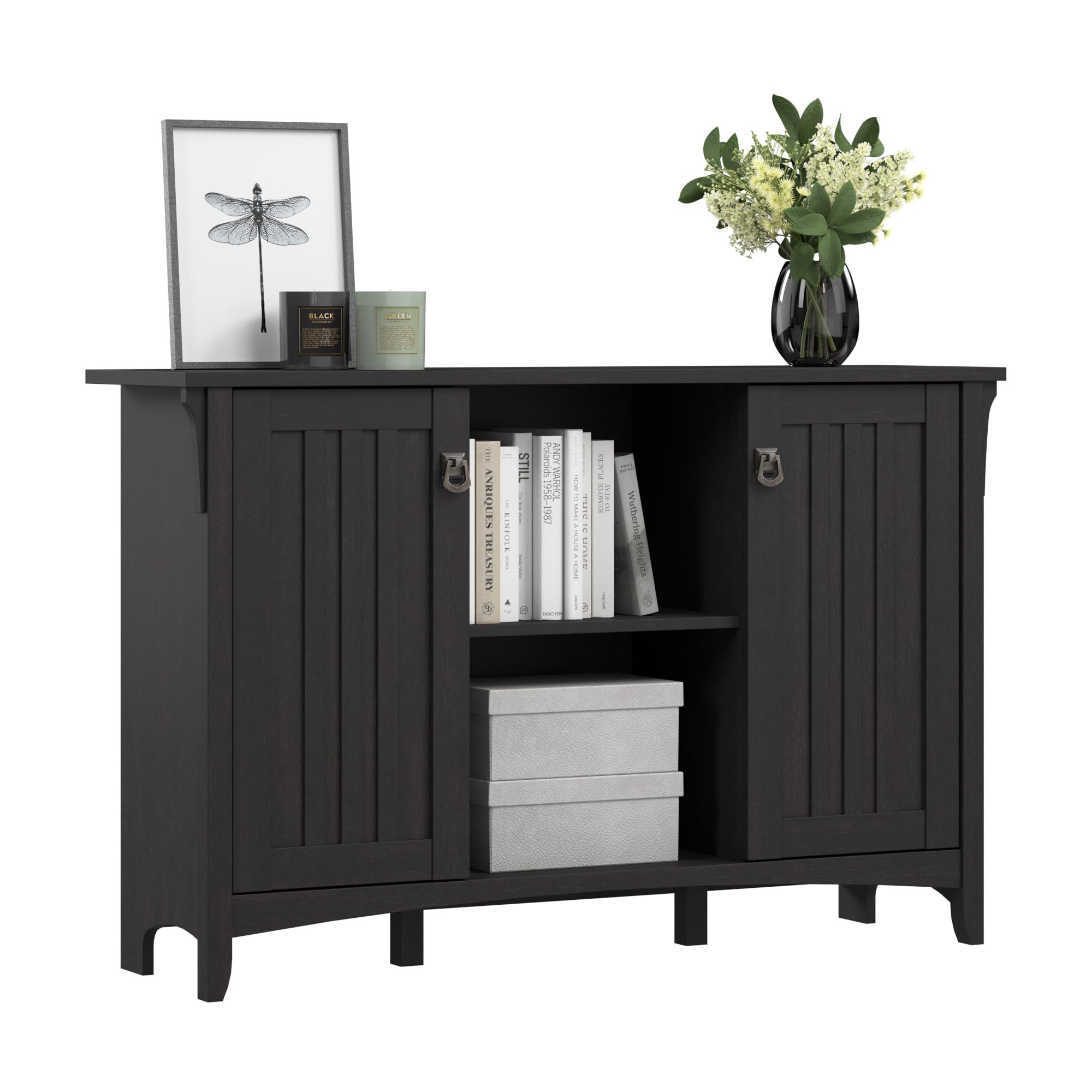 Bush Home Salinas Accent Storage Cabinet with Doors in Vintage Black