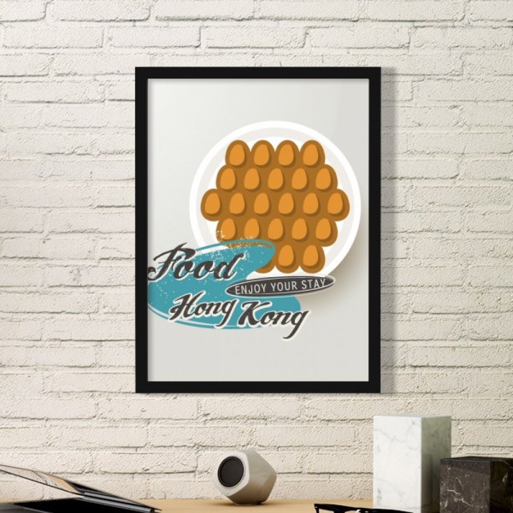 Hong Kong Egg Puff cadre photo noir petit modèle sticker mural affiche art moderne salon et chambre