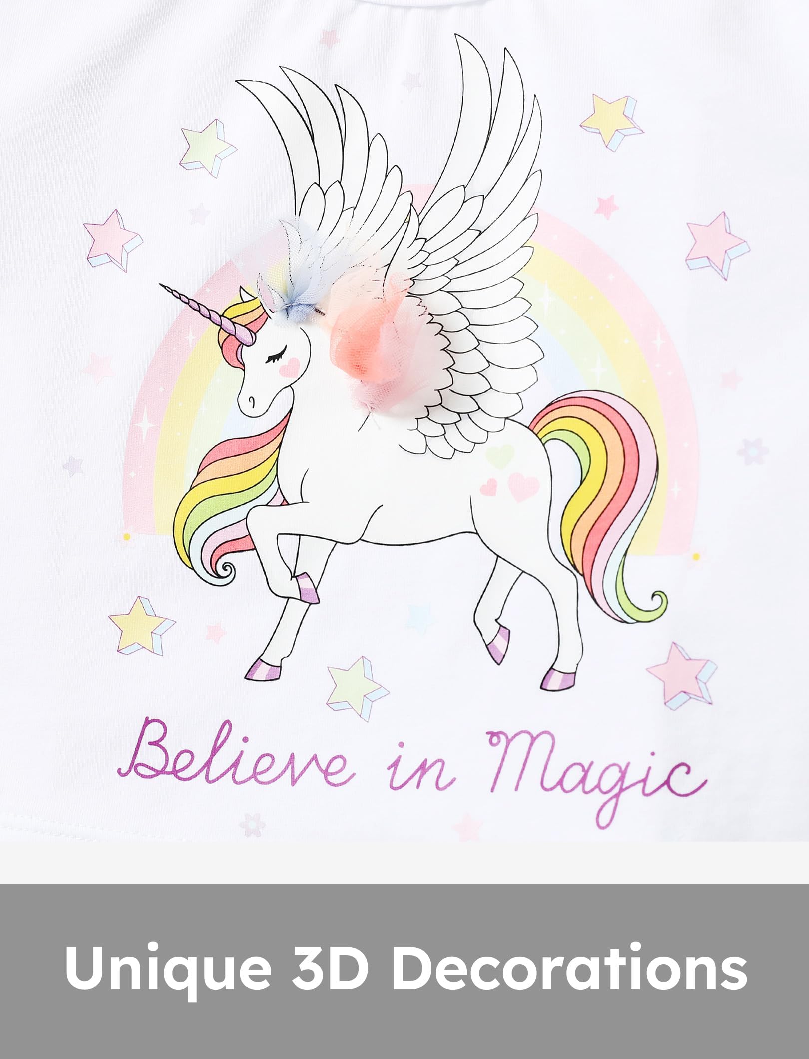 PATPAT Set di Abbigliamento per Ragazze, Pantaloni della Tuta Casual e Pantaloni a Campana, Vestiti Bambina di T-shirt Estive a Maniche Corte per Bambini, Regalo Estivo 3-12 Anni Coordinati 3 Colori