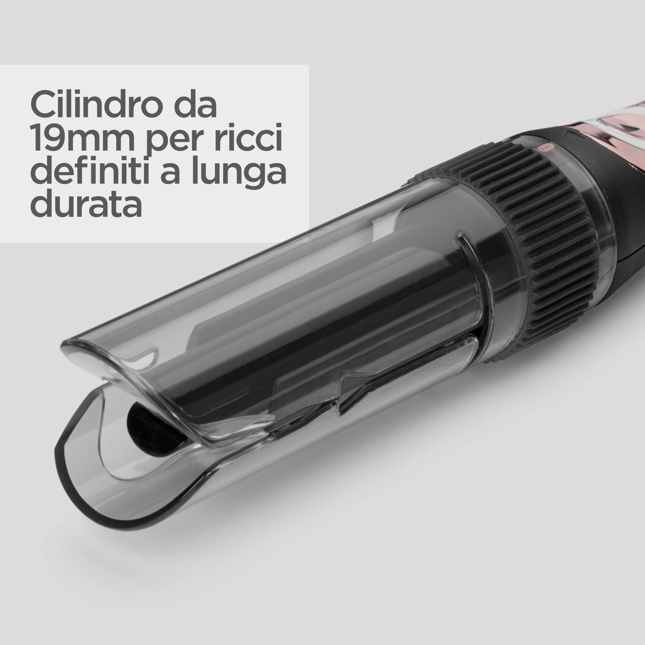 BaByliss Curl Secret Lite, Arricciacapelli automatico, look mossi facili da realizzare, 5 impostazioni di temperatura fino a 210°C, Nero e Rose Gold, C1031E