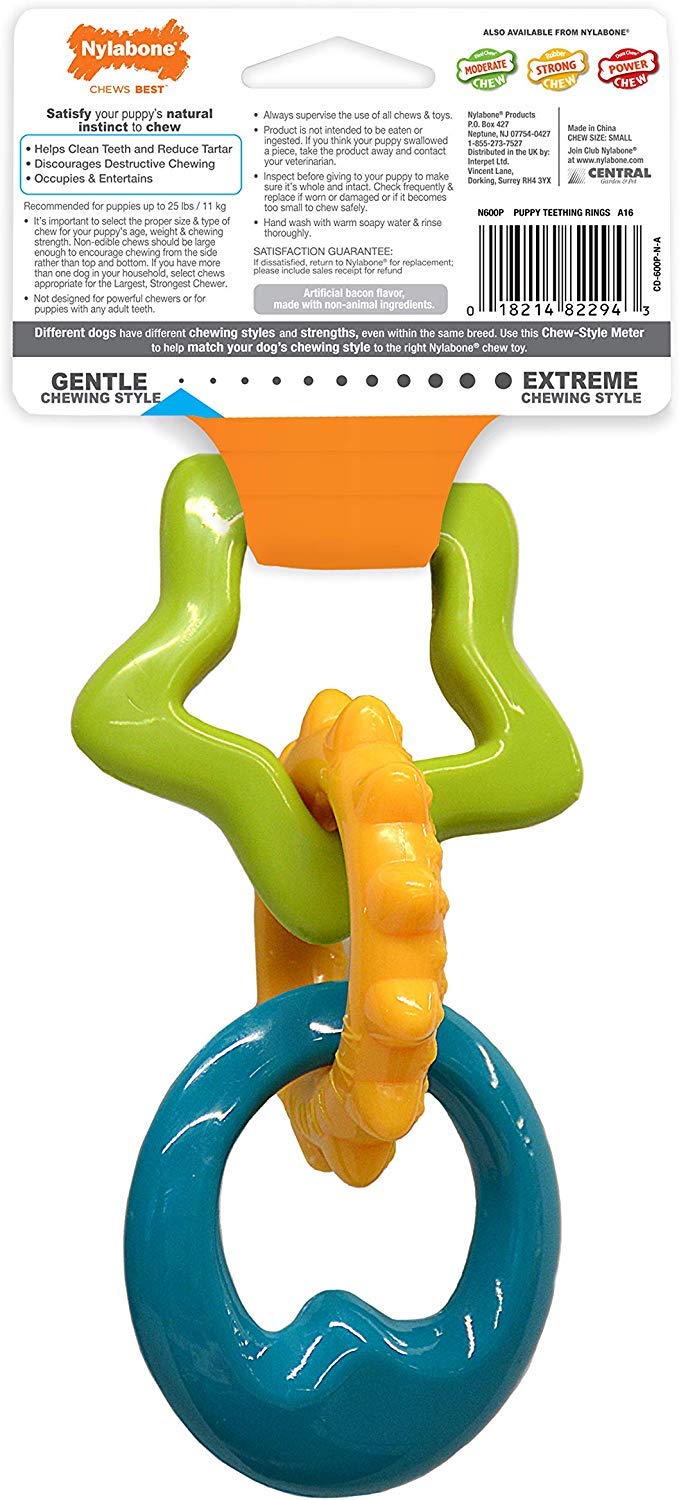 Nylabone - Juego de 3 anillos de dentición triples para cachorros