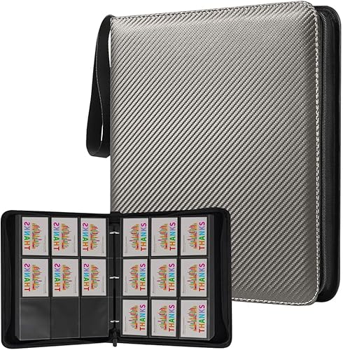 Carpeta de tarjetas de 900 bolsillos, carpeta de tarjetas intercambiables con cremallera, bolsillos de doble cara, funda de transporte para tarjetas