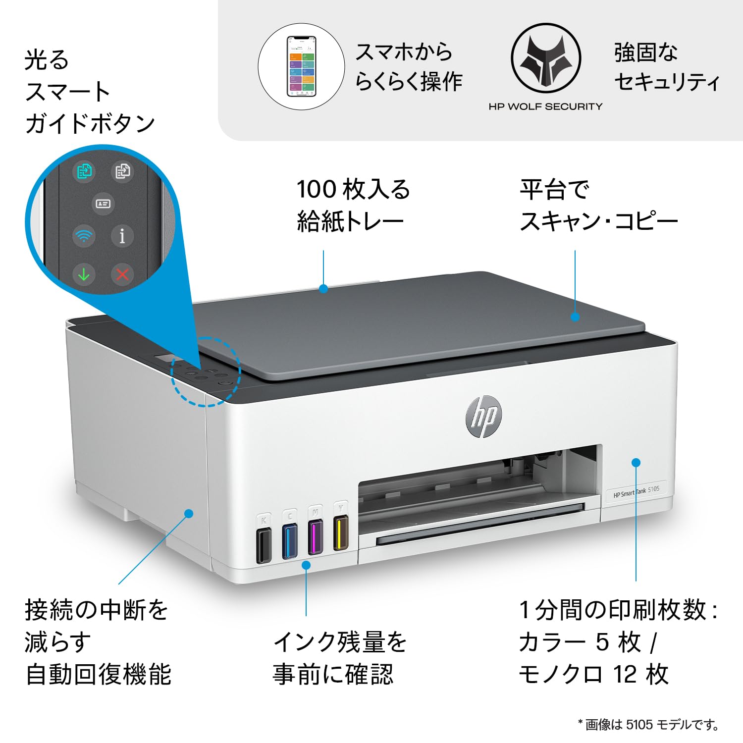 Amazon.co.jp: 【Amazon.co.jp限定】HP プリンター HP Smart Tank 5106 