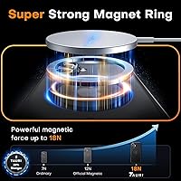 Vista 744 de TAURI Funda magnética 2 en 1 transparente para iPhone 14 Pro, compatible con Magsafe [no amarillenta] con protector de pantalla, protección de grado