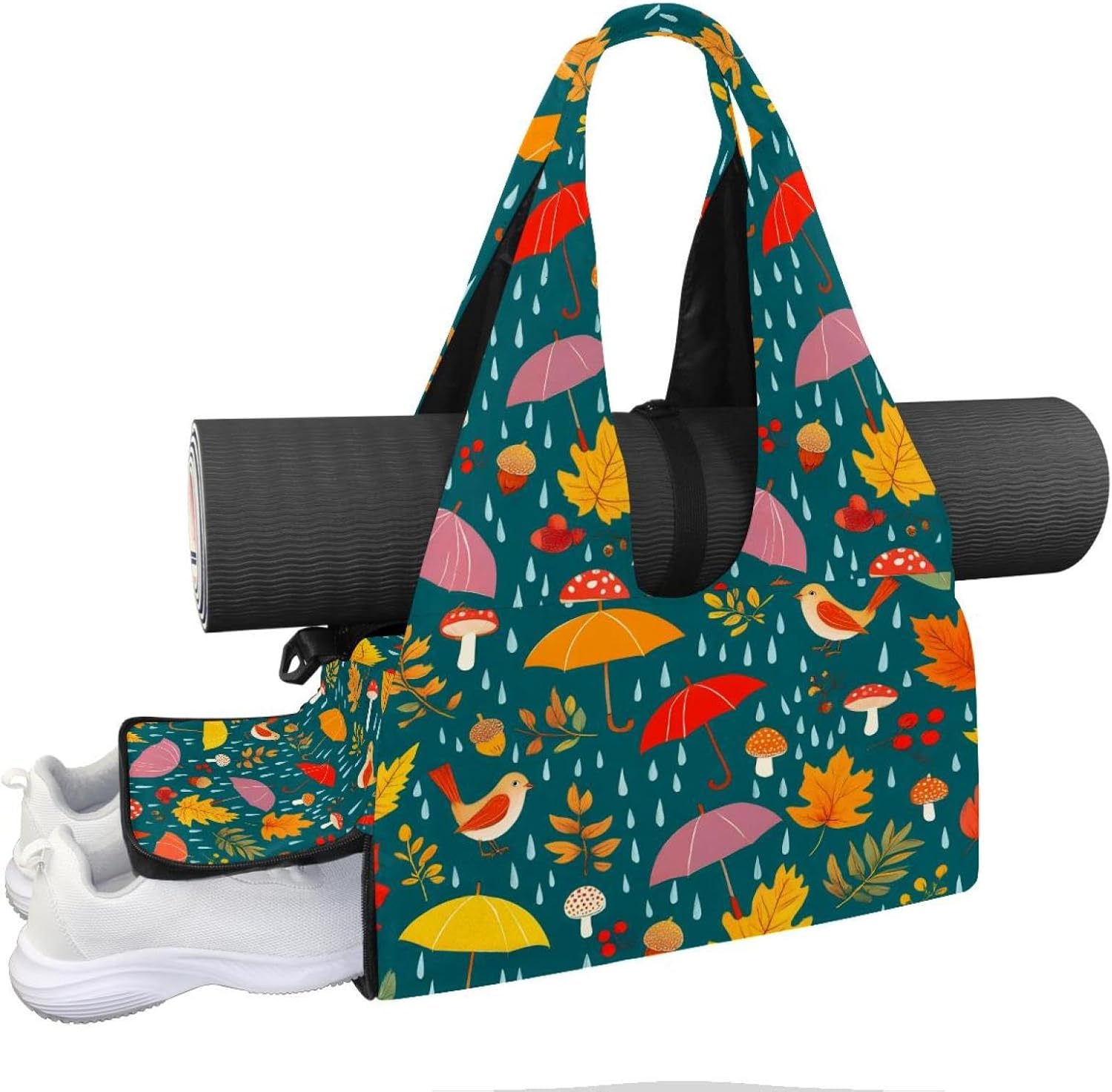 Yoga Mat Bag, Gym Workout Bag with Shoe Compartment, Turtle Pilates Bag for Women, Quick Access Storage Yoga Tote Bag for Sports Travel Office