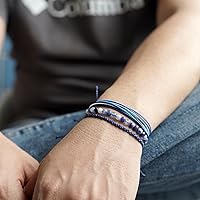 Vista 387 de Handmade Natural Stone Beaded Healing Bracelet Gift for Men Adjustable Rope String Bracelet (picasso jasper, Adjustable)