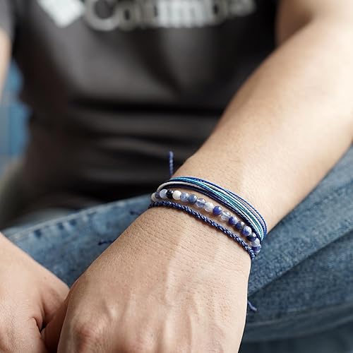 Miniatura 387 de Handmade Natural Stone Beaded Healing Bracelet Gift for Men Adjustable Rope String Bracelet (picasso jasper, Adjustable)