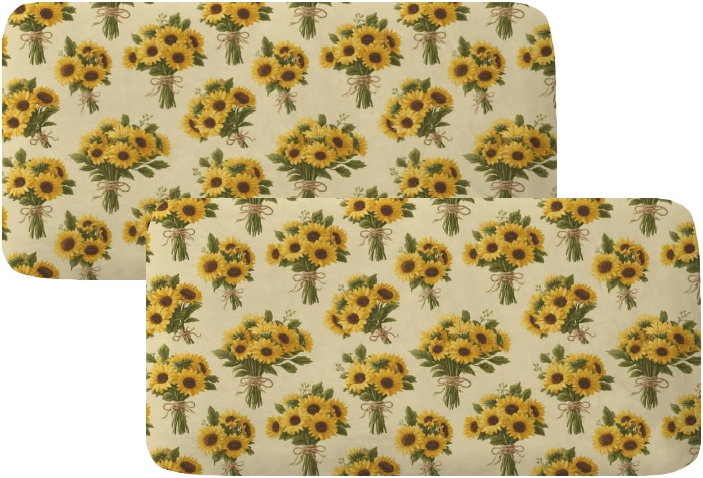 Sunflowers and Bouquet Loveseat Covers Couch Covers for 2 Cushion Couch, 2-Piece Stretch Sofa Slipcovers Anti-Slip Washable Furniture Protectors for Dogs Pets