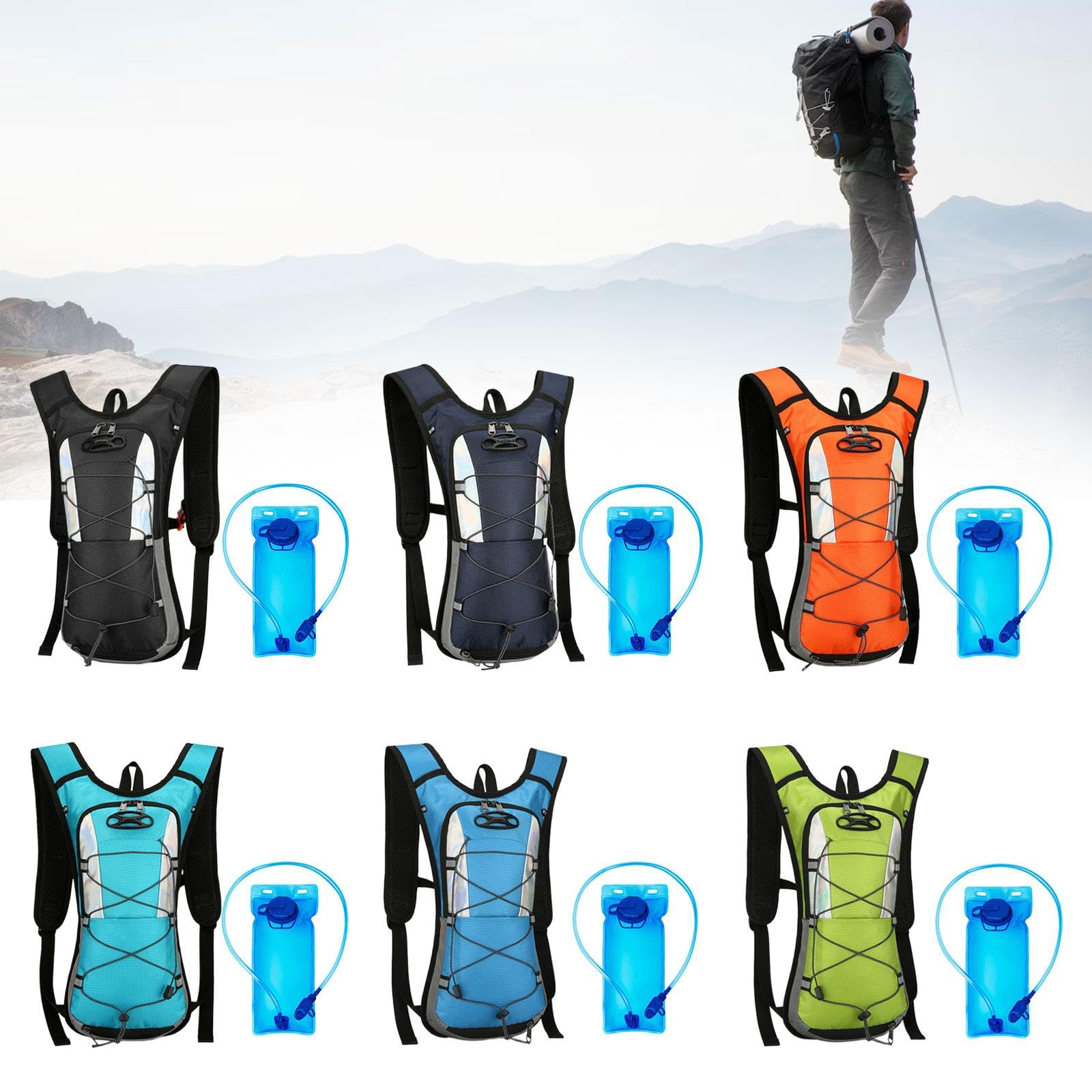 CALANDIS™ Hydration Backpack with 2L Hydration Bladder for Biking Backpacking Climbing Black | Hydration Packs | Hiking Backpacks | & Hiking | Outdoor Sports-image-14