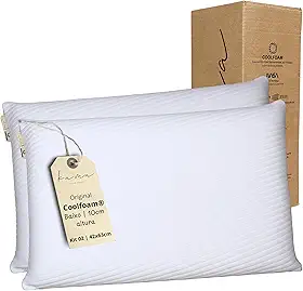 Kama Travesseiro Viscoelástico Premium Original Coolfoam® Classic, Hipoalergênico, Capa Removível (02, Baixo 10cm)