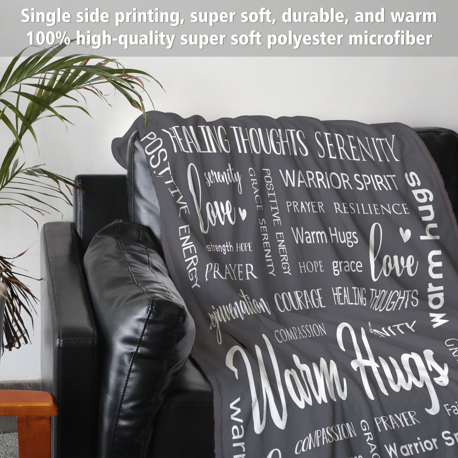Afterprints Warm Hugs Healing Blanket - Get Well Soon Gift, Soft Throw For Breast Cancer, Chemo, Sympathy, 60" X 80" - View #4