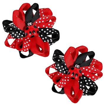 Cute Ladybug Hair Clips for Women Spring Insect Hair Bow Clips for Girls Red Black Bug Hair Accessories with Insect Design Animal -Themed Party Supplies for Birthdays Holidays Back to School 2Pcs