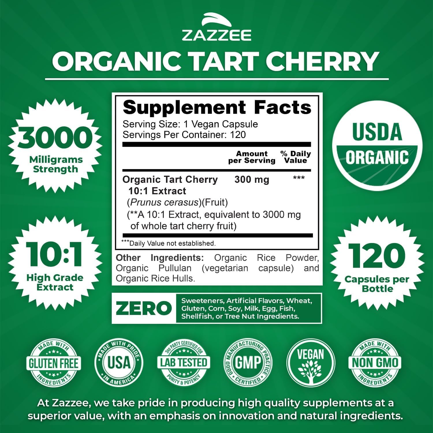 Zazzee Kidney Bladder & Urinary Tract Support Bundle | Organic Tart Cherry Extract Capsules Plus D Mannose with Cranberry Probiotics for Women | Non-GMO Vegan & ISO Lab Tested (120 Servings Each)