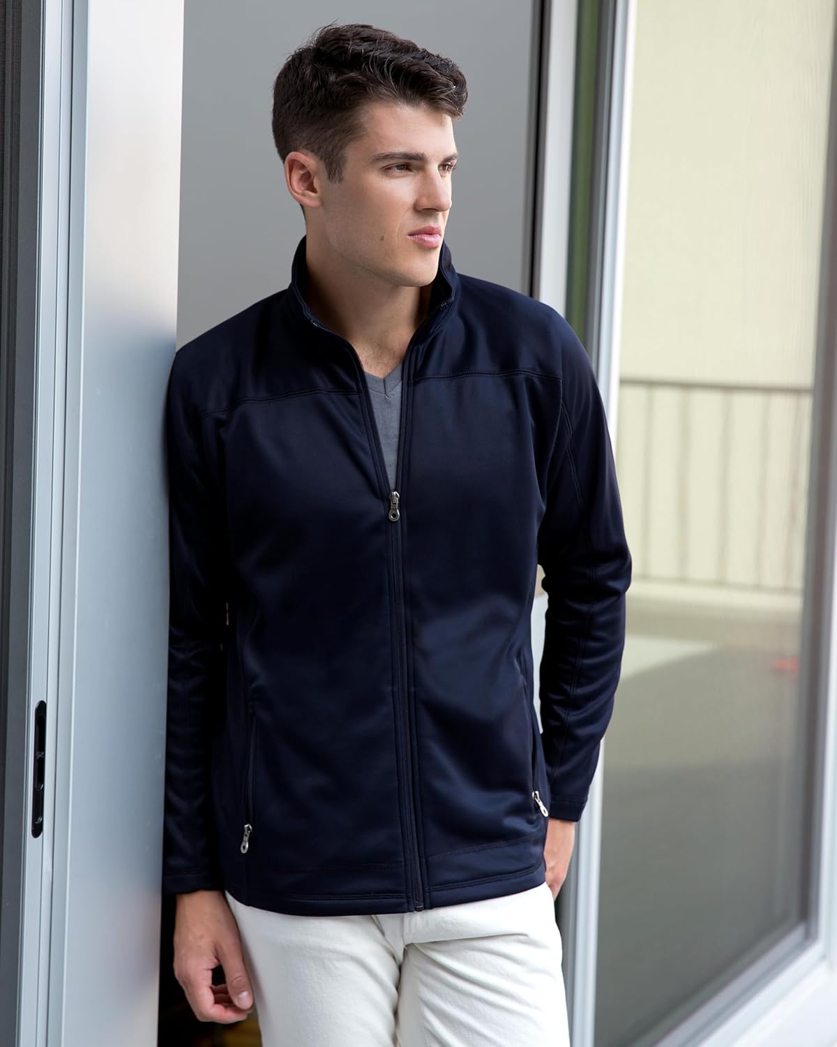 Vantage Apparel NCAA mens Collegiate Full Zip Soft Shell Micro Fleece Jacket