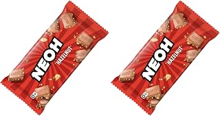 NEOH Low Carb Keto Haselnuss-Schokolade | 1g Zucker, 106 kcal pro Portion | Die neue Alternative zu herkömmlichen Süßigkeiten | 1 x 55g (Packung mit 2)