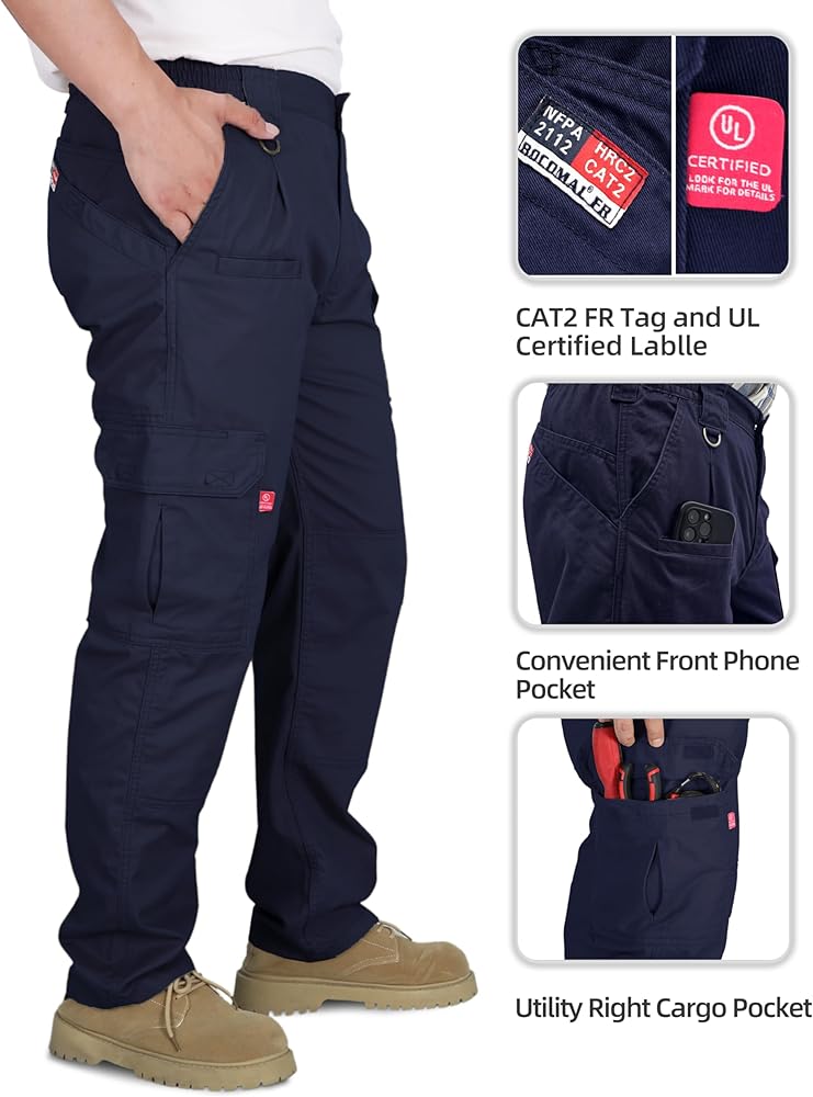 Amazon.com: BOCOMAL Men's FR Cargo Pants Fire Resistant Pants
