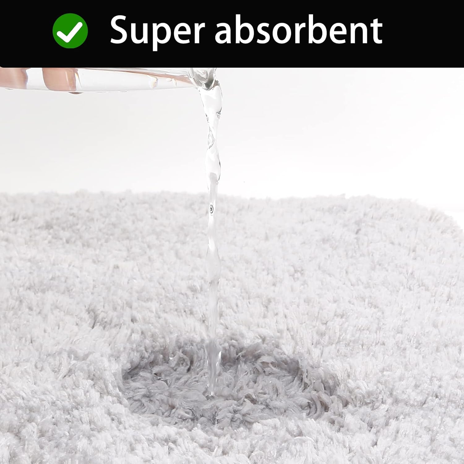 TEBIEKOY Shaggy Bathroom Rugs, Super Absorbent Non-Slip Soft Bath Rug Thick Plush Bath Mats, Machine Washable Bath Rugs Carpet Mat for Bathroom, Shower, and Home Decor