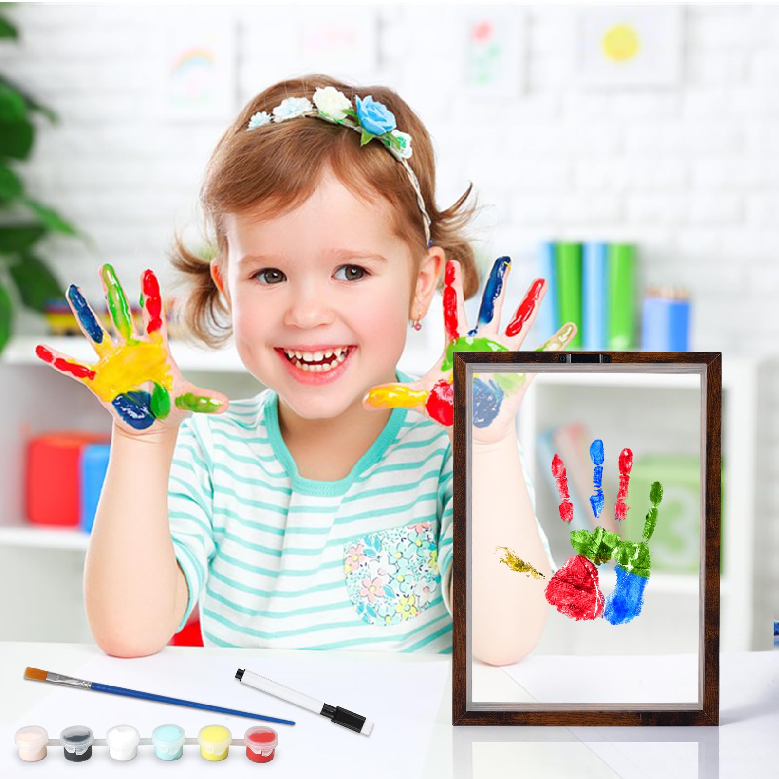 Voetafdruk knutselen voor Vaderdag, handafdruk kunst kinderambachten peuter, papa/opa cadeau voor Vaderdag, baby doe-het-zelf aandenken, herinneringscadeau papa - Nederland