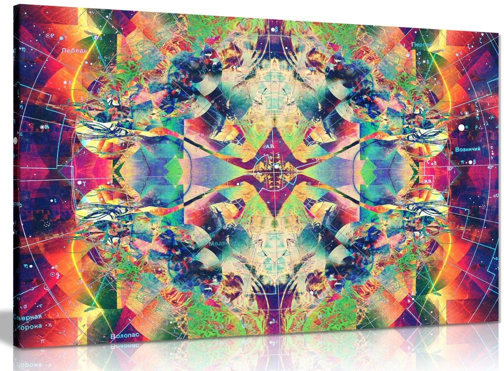 キャンバス　壁紙　サイケデリック Amazon.co.jp: Psychedelic Trippy Colour爆発キャンバスアート
