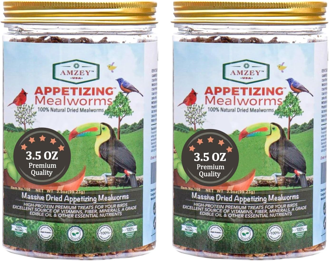 Dried Mealworms 7 oz High Protein Non GMO Mealworms Great for