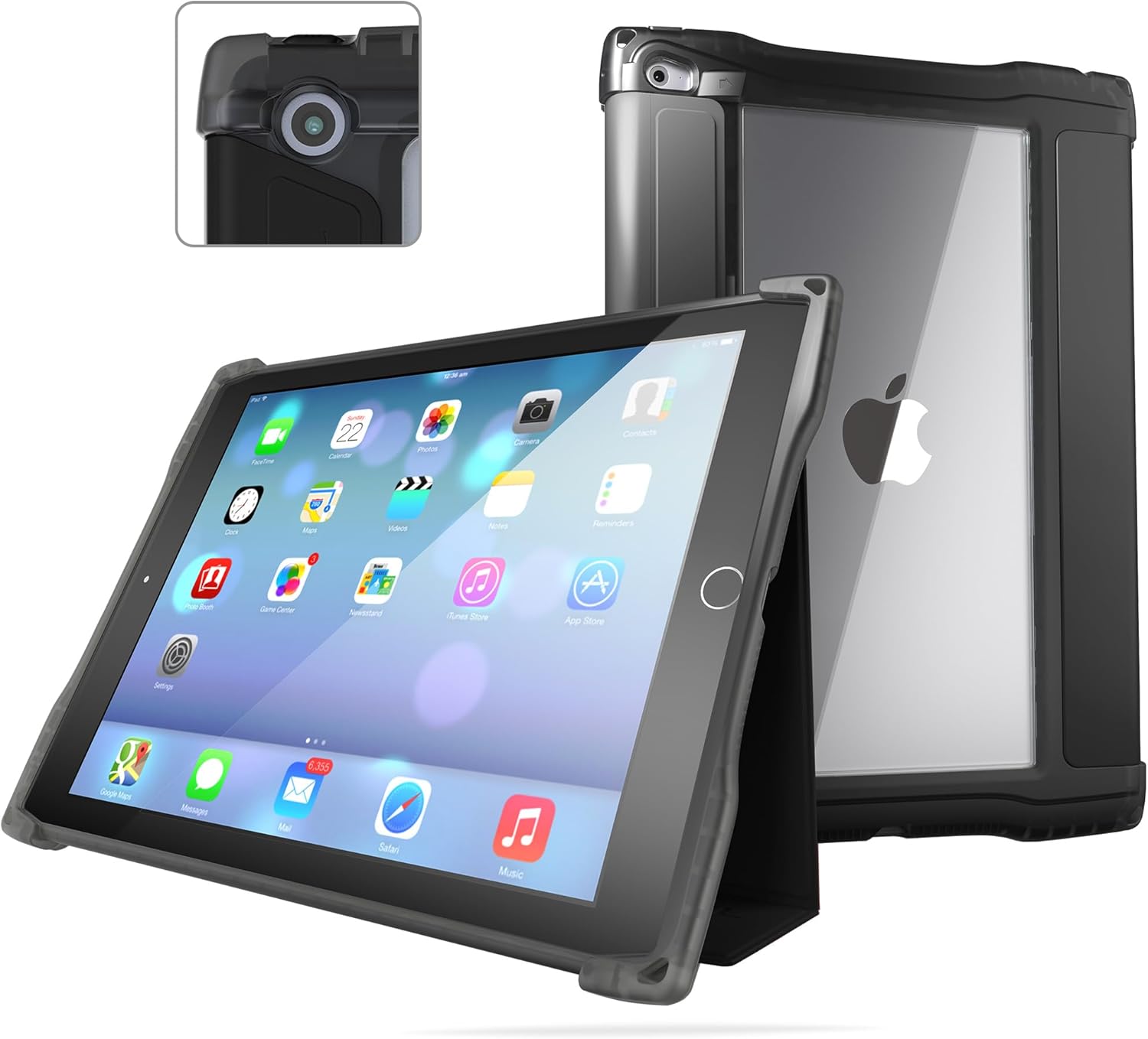 UZBL Case for iPad 9th Generation (2021) / 8th Generation (2020) / 7th Gen (2019) 10.2 Inch, Rugged Folio, Premium Vegan Leather Case Cover, Transparent Rear Window, Magnetic Cover with Kickstand