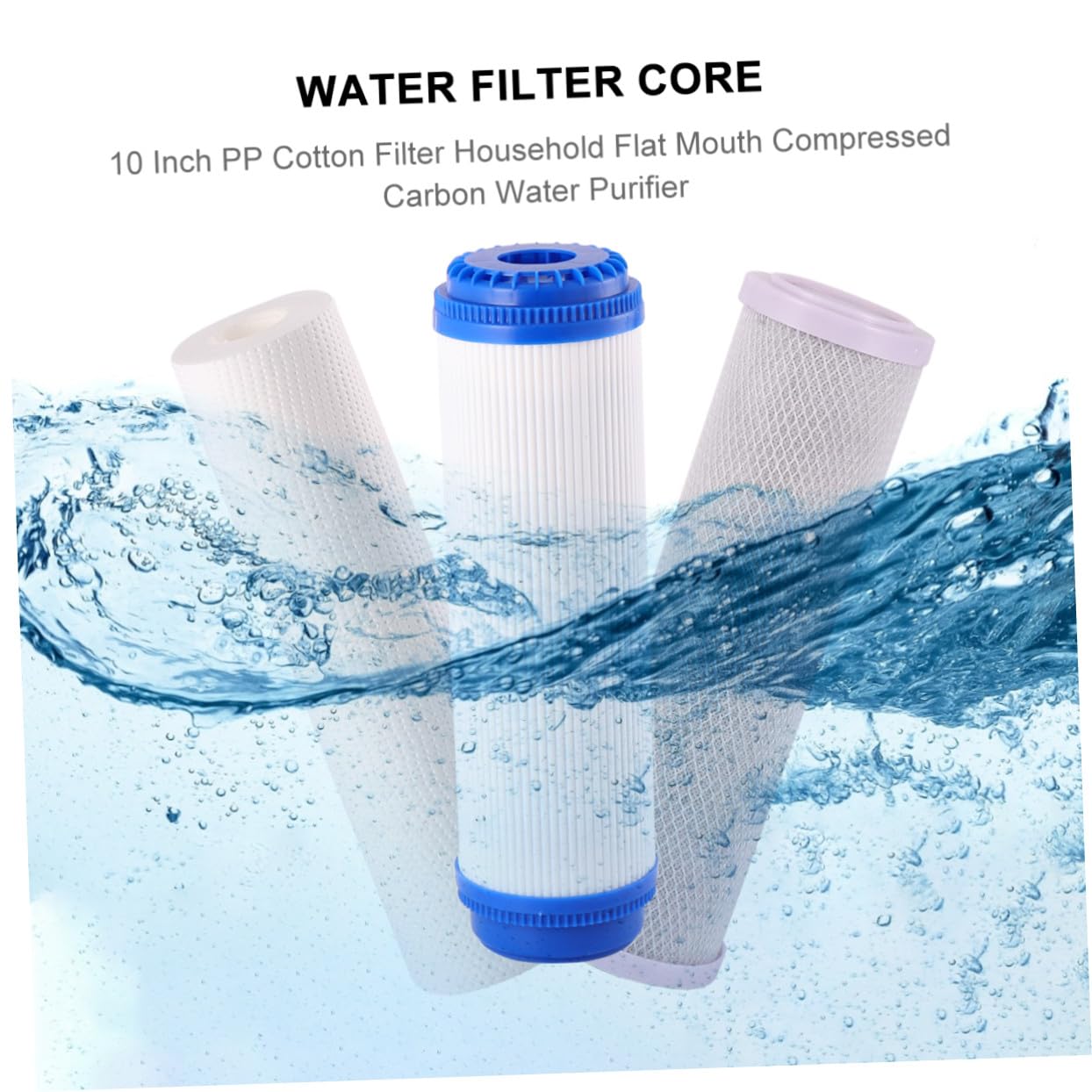 Gatuida Filtre à Eau à Charbon Actif pour Purificateur D'eau Domestique Cartouche en Coton Pp, Grand Débit Impuretés, Compatible Purificateurs