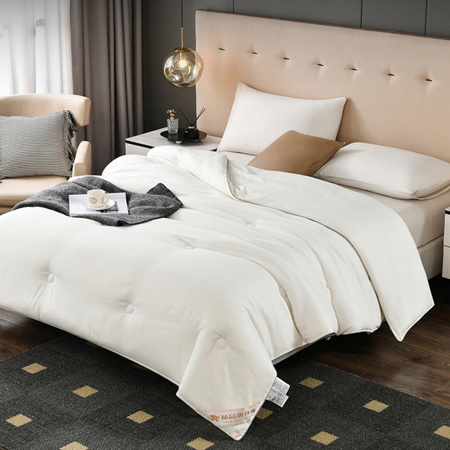 Edredón Verano 220x240/180x220 cm para Cama 135/150/180 Relleno Nórdico Edredón de Fibra, Ligero, Suave, Transpirable para Primavera y Verano(Color 3,150x200cm(2kg))