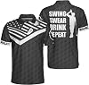 HYPERFAVOR Custom Golf Polo Shirts for Men - Golf Club Set and Flag Pattern Custom Golf Shirts Short Sleeve Polo